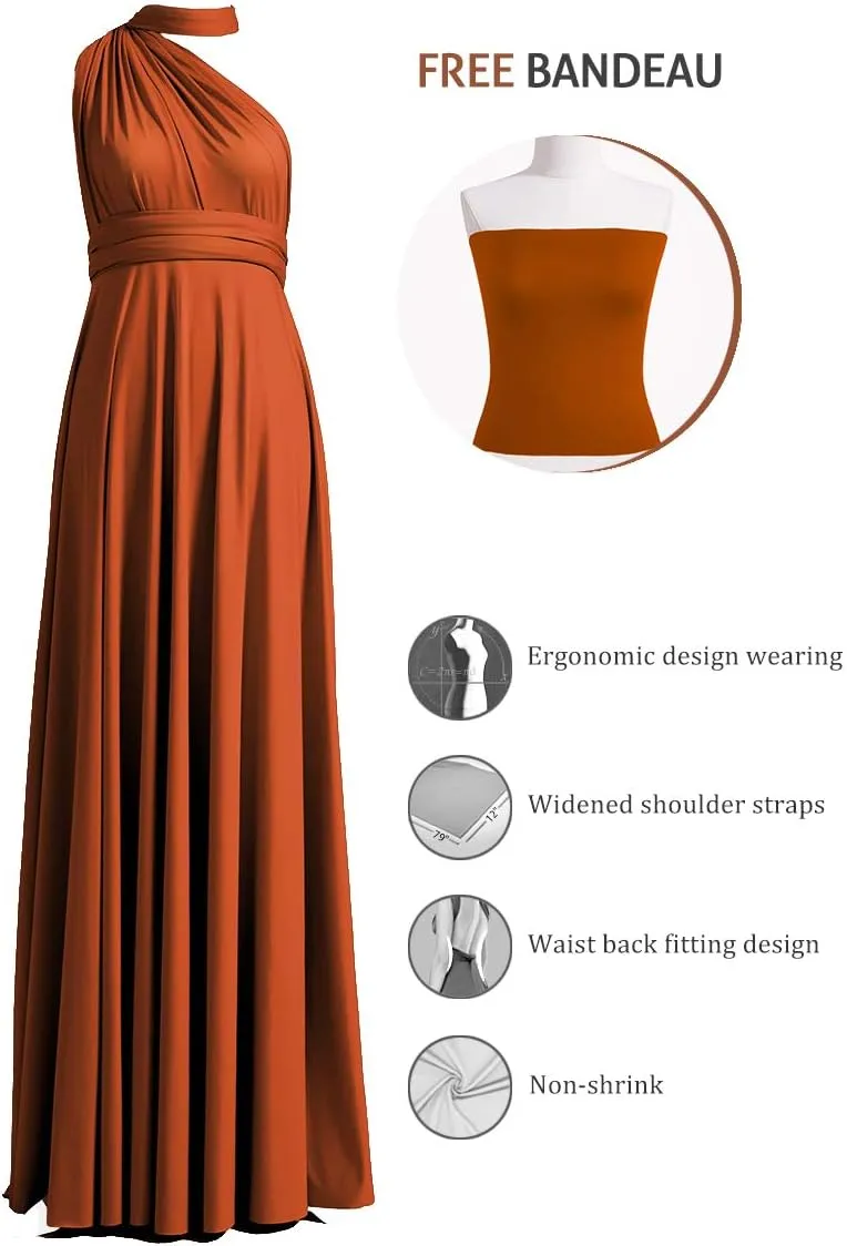 72styles Infinity Dress with Bandeau, Convertible Bridesmaid Dress, Long, Plus Size, Multi-Way Dress, Twist Wrap Dress