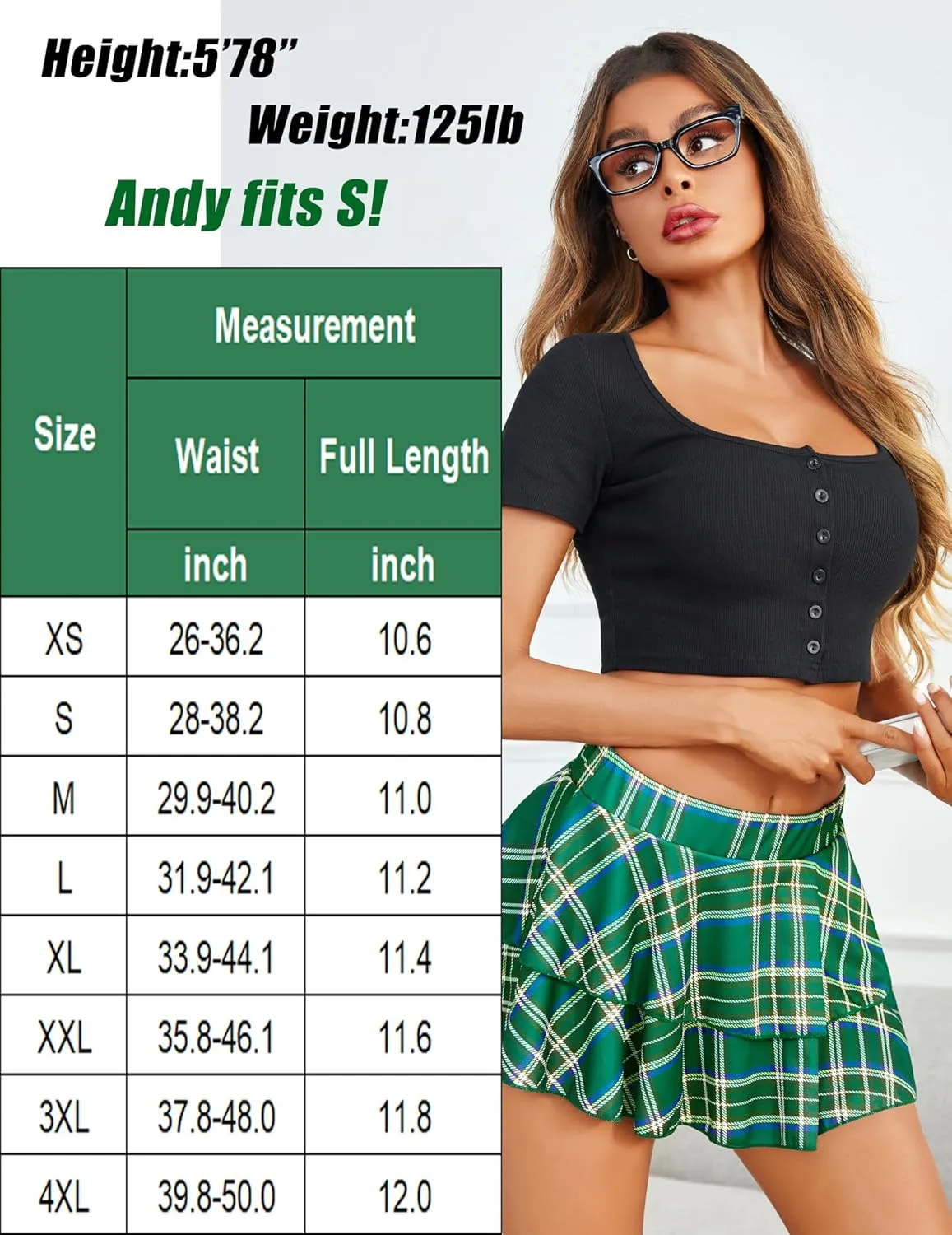 Avidlove Women Pleated Mini Skirt Solid Ruffle Lingerie Skirts