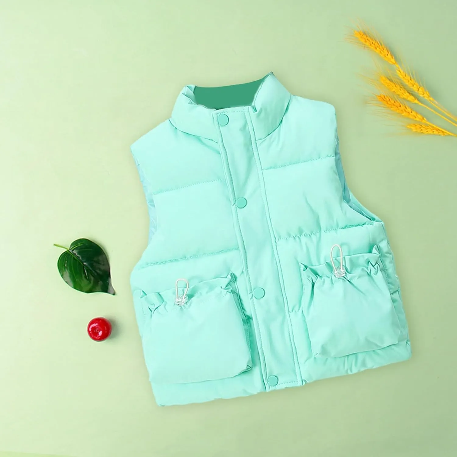 Boys and Toddler Zip Up Puffer Vest Winter Sleeveless Jacket Solid Color Outerwear Coat for Girls Warm Padded Jacket