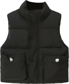 Boys and Toddler Zip Up Puffer Vest Winter Sleeveless Jacket Solid Color Outerwear Coat for Girls Warm Padded Jacket