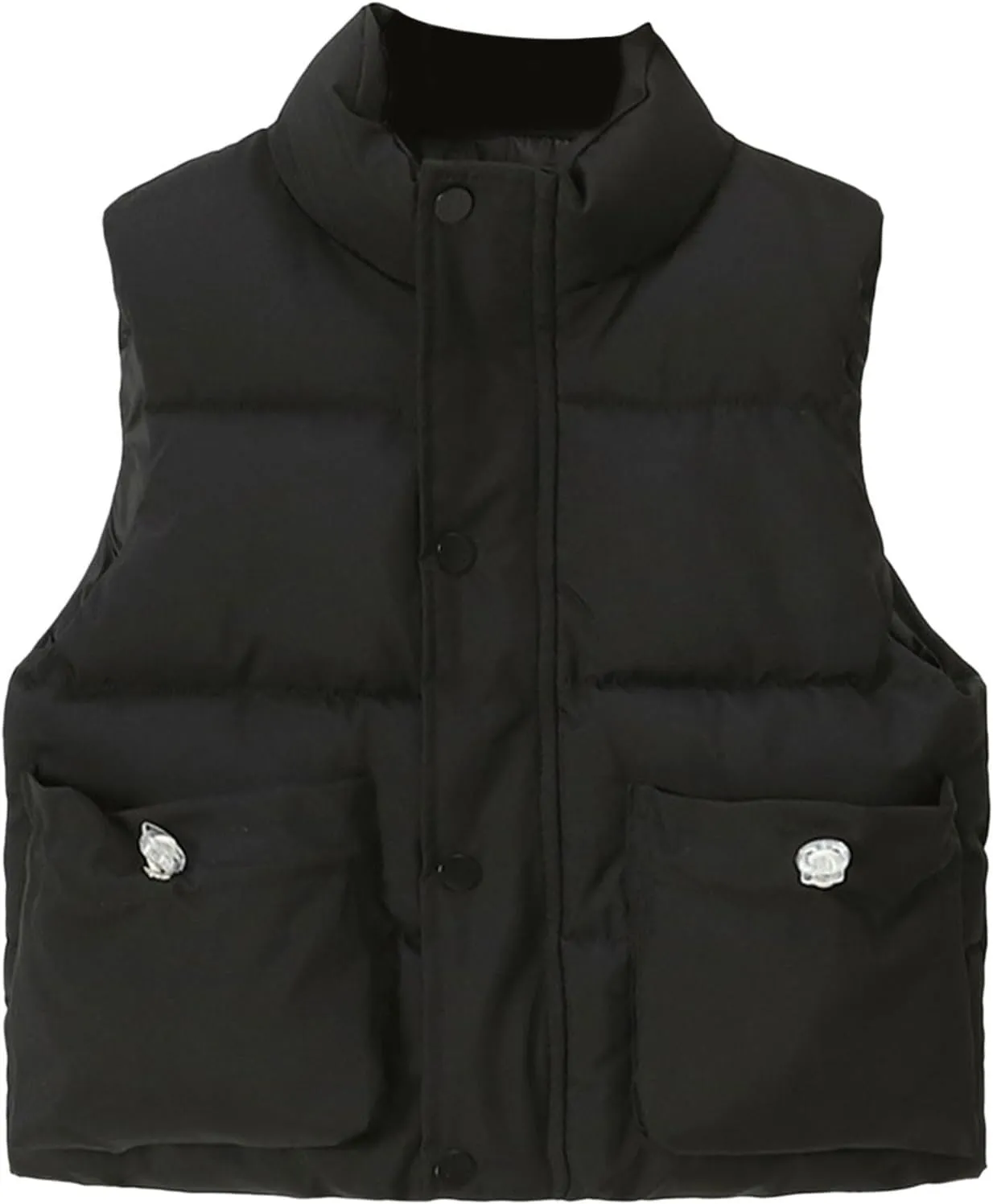 Boys and Toddler Zip Up Puffer Vest Winter Sleeveless Jacket Solid Color Outerwear Coat for Girls Warm Padded Jacket