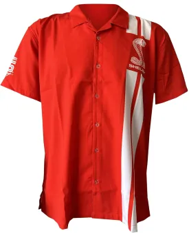 Carroll Shelby Cobra Stripe Camp Shirt - Cuban, Cabana Style Button-Up Shirt