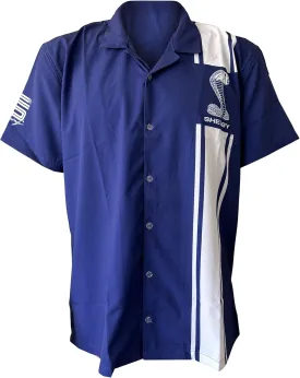 Carroll Shelby Cobra Stripe Camp Shirt - Cuban, Cabana Style Button-Up Shirt