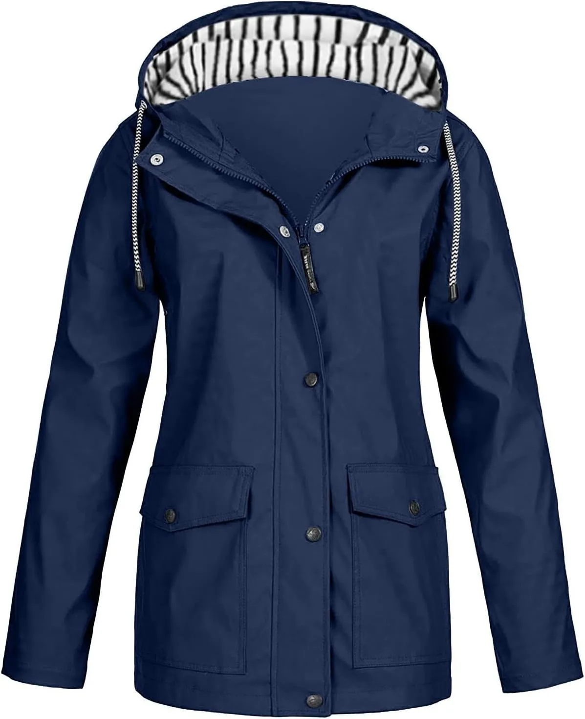 COTECRAM 2025 Women's Waterproof Rain Jacket with Hood Lightweight Outdoor Raincoat Long Hooded Trench Coats Windbreaker