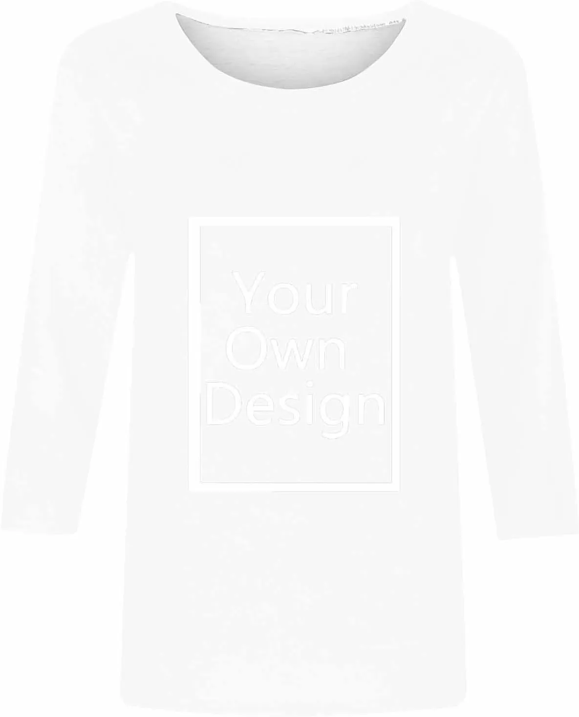 Custom 3/4 Sleeve T Shirts for Women Design Your Own Shirt Add Text/Image/Logo Personalized Tee Printed Photo Front