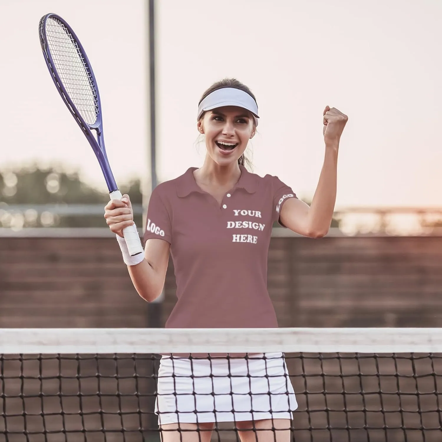 Custom Polo Shirt for Women Your Design Here Logo Work Shirt Personalized Short Sleeve T-Shirt for Sports Tennis