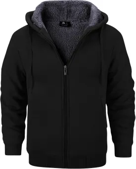 GEEK LIGHTING Hoodies for Men Heavyweight Fleece Sweatshirt - Full Zip Up Thick Sherpa Lined