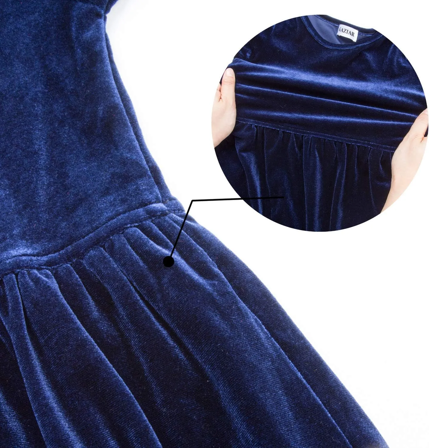 Girls Maxi Velvet Dress with Pockets Long Sleeve Casual Dress Party Dress for Evening Gown Christmas Wedding Holiday