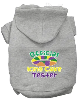King Cake Taster Screen Print Mardi Gras Dog Hoodie Grey Xxxl