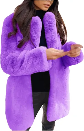 LCMTWX Women's Faux Fur Cropped Jacket Long Jacket Faux Sleeve Short Warm Women's Coat 2023 Fall Winter Fashion Faux Fur