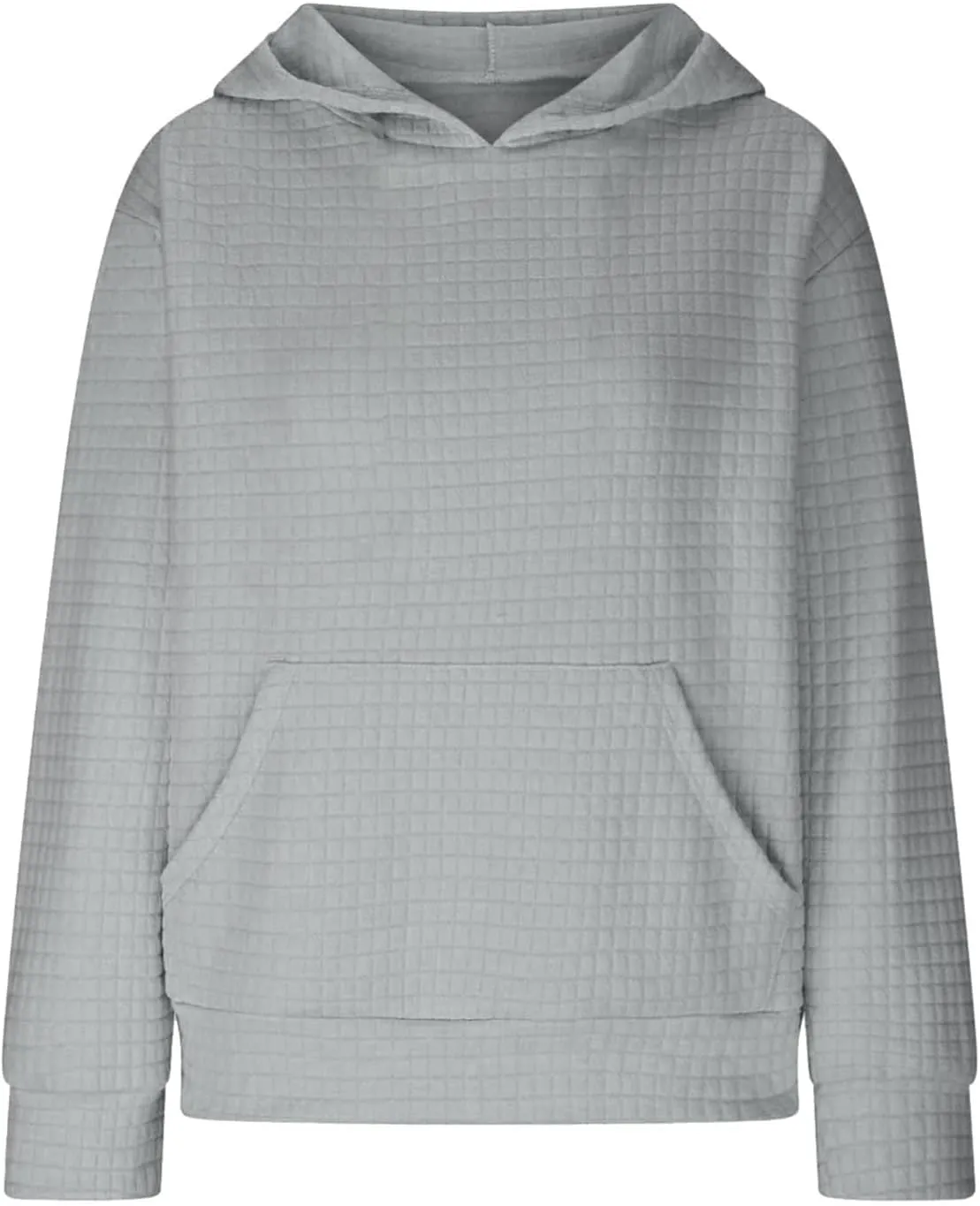 Loose Fit Check Solid Hoodies for 3-14 Years Girls Long Sleeves Trendy Polka Dots Sweatshirts Pullover with Pocket