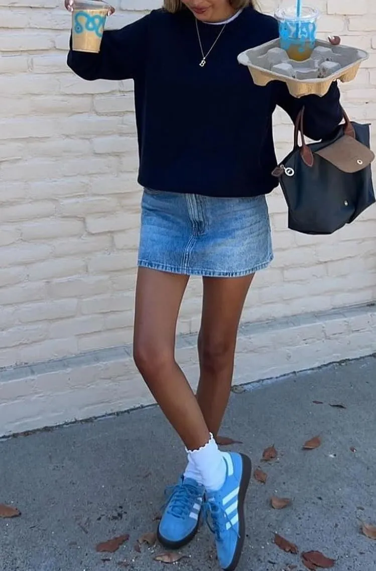 Luckinbaby Women Blue Denim Skirt Y2k Casual Low Waist Mini Jean Skirt Stretch Bodycon Low Rise Cargo Skirt with Pockets