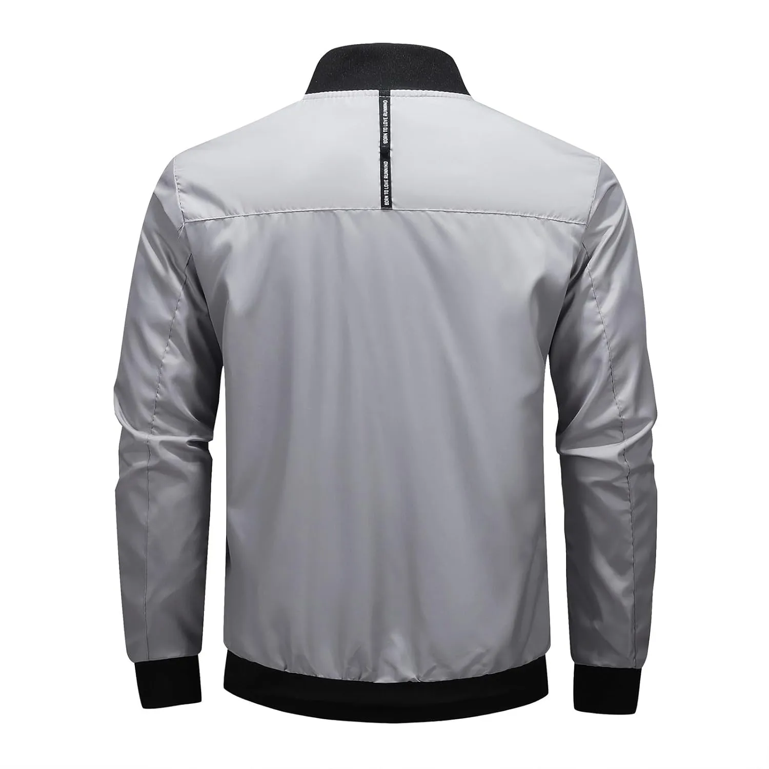 Men's Bomber Jacket Classic Solid Lightweight Casual Jackets Spring Fall Windbreaker Full Zip Up Coat with Pockets