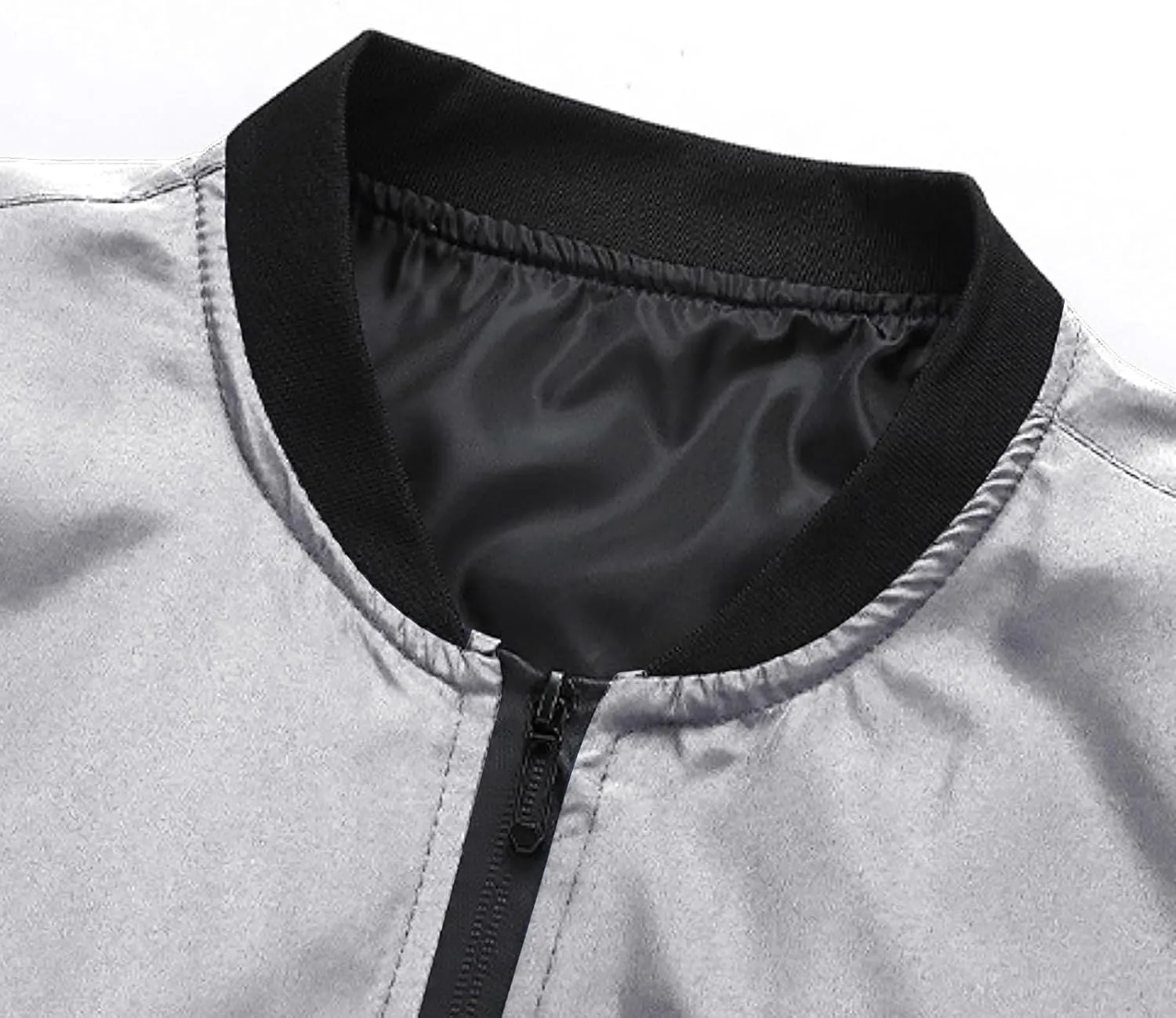 Men's Bomber Jacket Classic Solid Lightweight Casual Jackets Spring Fall Windbreaker Full Zip Up Coat with Pockets