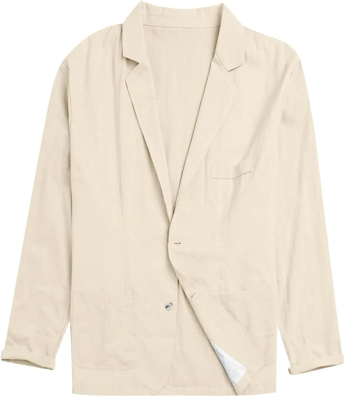 Men's Casual Cotton Linen Blazer Jacket Lightweight Sports Coats Regular Fit Two Buttons Blazers Jackets for Men