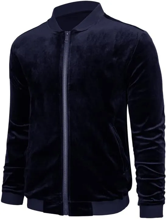 Mens Faux Suede Bomber Jacket Varsity Jacket Windbreaker Vintage Casual Lightweight Leather Coats Jackets
