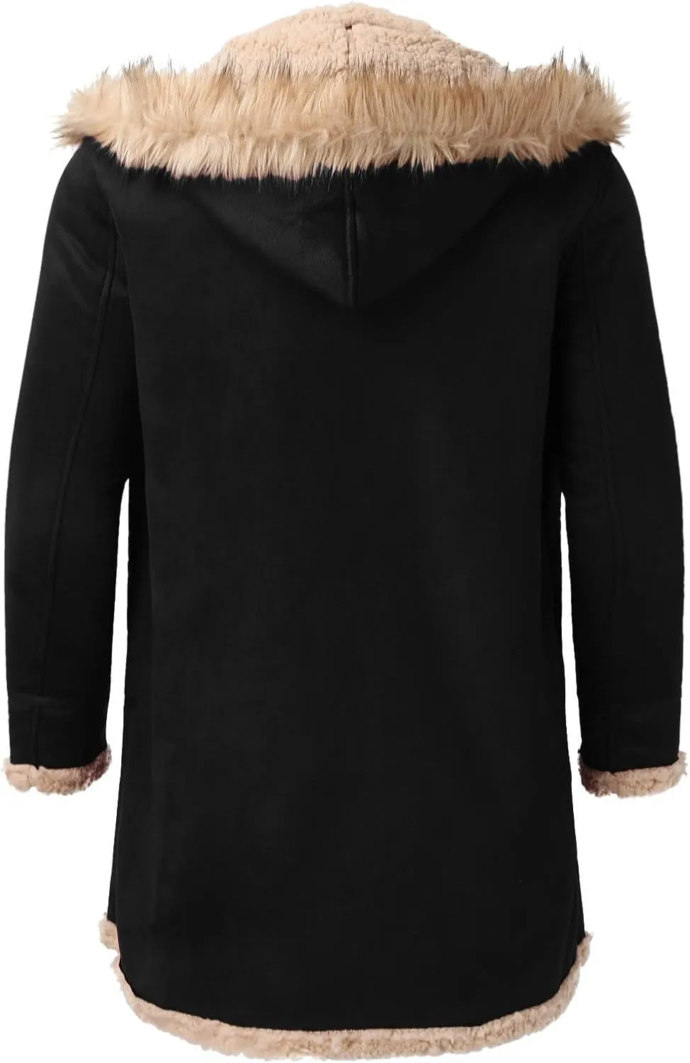 Men'S Winter Coats With Hood Fleece Button Down Coat Heated Thick Waterproof Casual Vintage Oversized Jacket