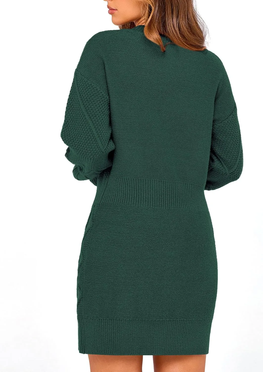 PRETTYGARDEN Women's Winter Long Sleeve Short Sweater Dress Chunky Ribbed Knit Tunic Pullover Oversized Fall Sweaters