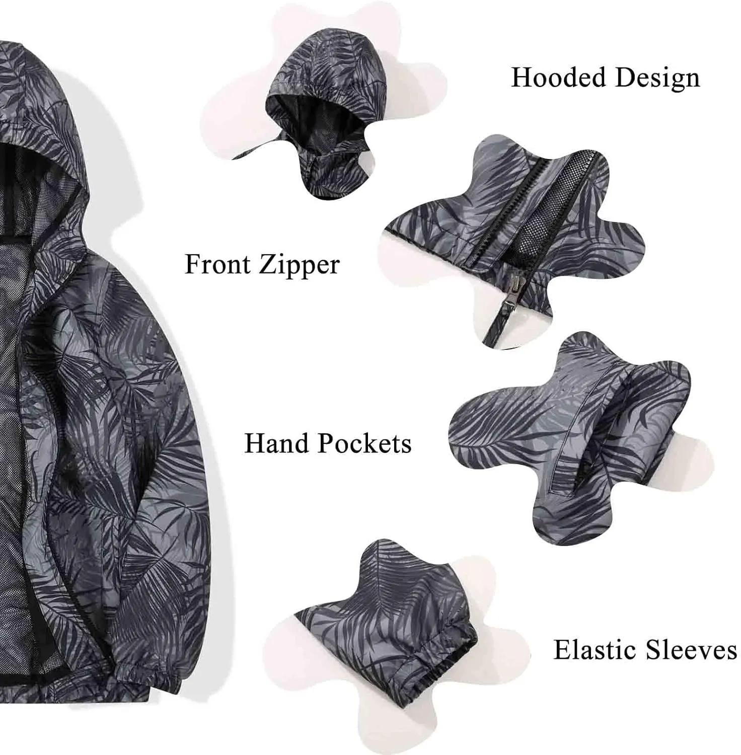 SUNDAY ROSE Boys Windbreaker Jacket Hooded Lightweight Windroof Water-resistant Outdoor Coats for Kids