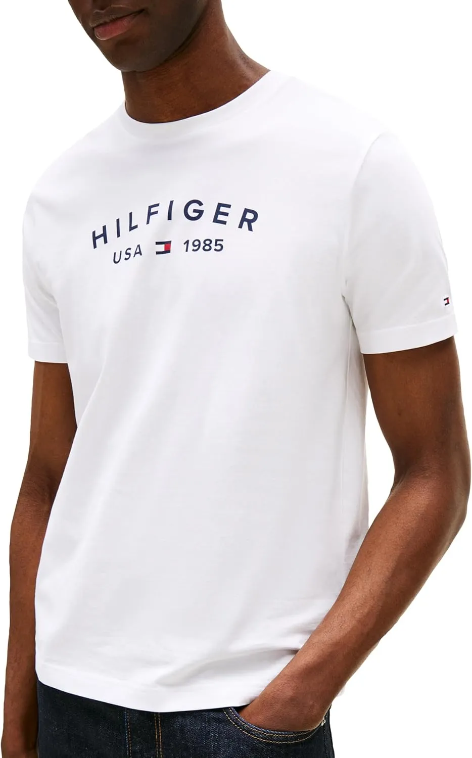 Tommy Hilfiger Men's Short Sleeve Cotton Graphic T-Shirts with Printed Logo