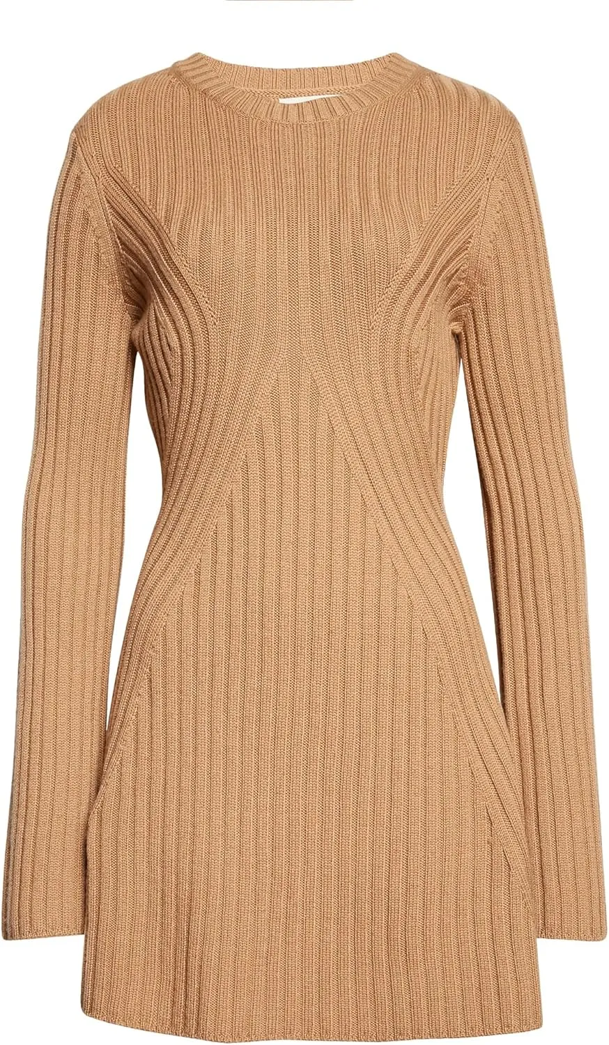 Ugerlov Women's 2024 Trendy Fall Long Sleeve Sweater Dress Round Neck Pullover Sweater Ribbed Knit Mini Dress