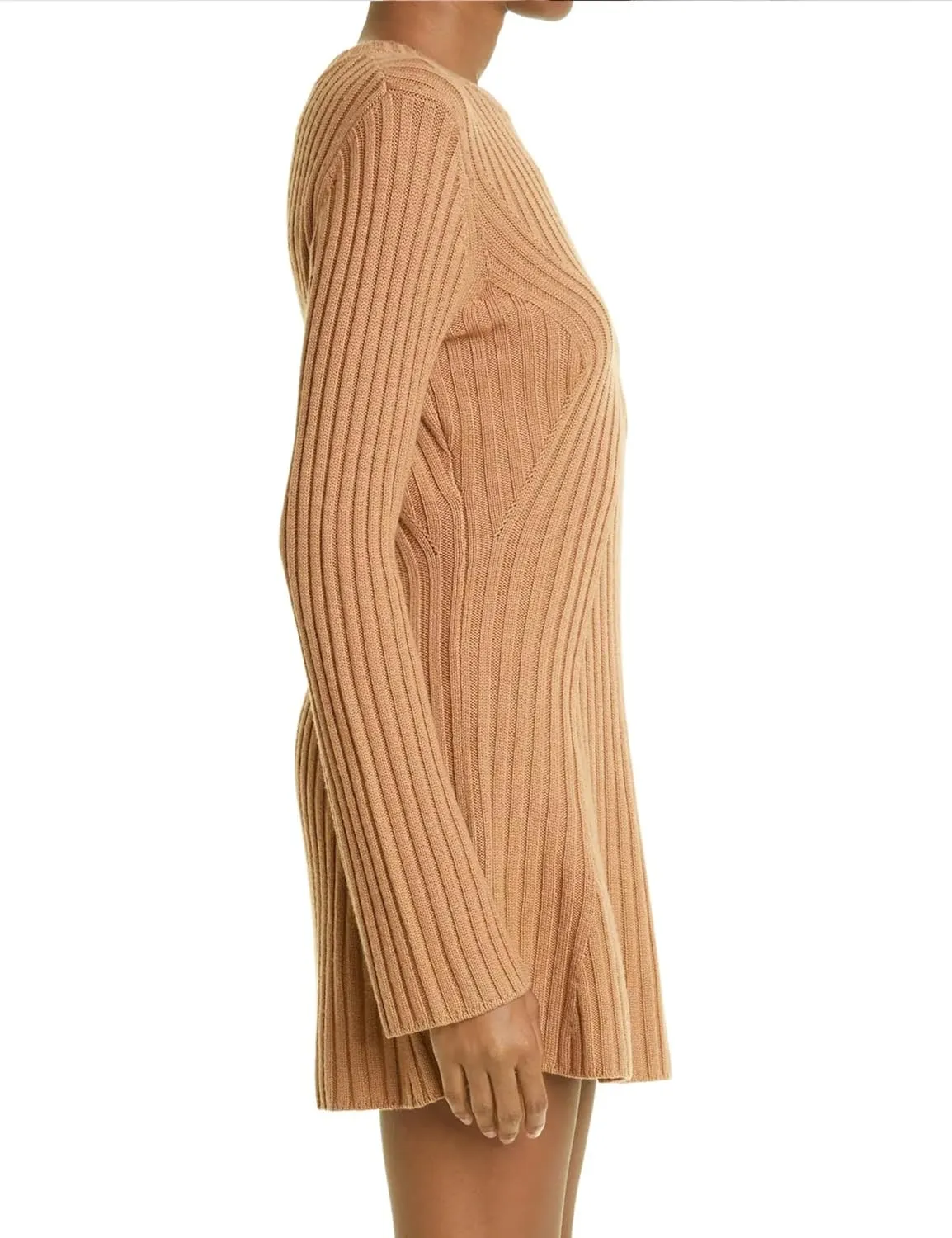 Ugerlov Women's 2024 Trendy Fall Long Sleeve Sweater Dress Round Neck Pullover Sweater Ribbed Knit Mini Dress
